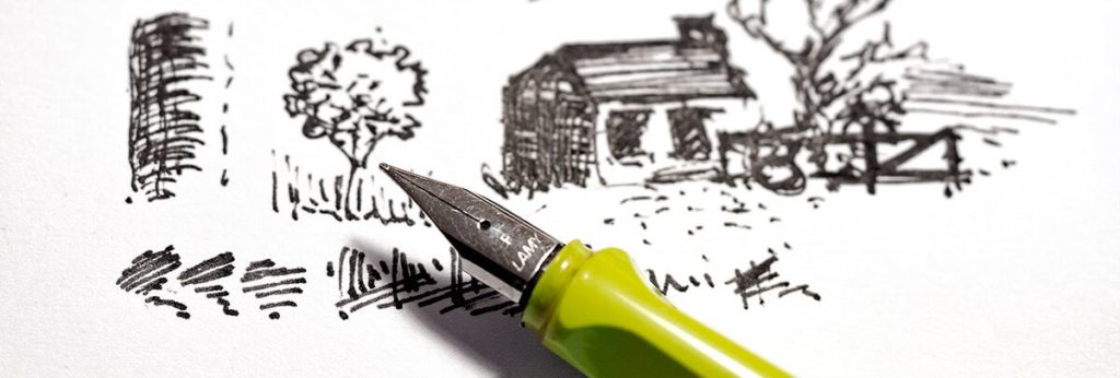 Lamy Safari fountain pen with doodles